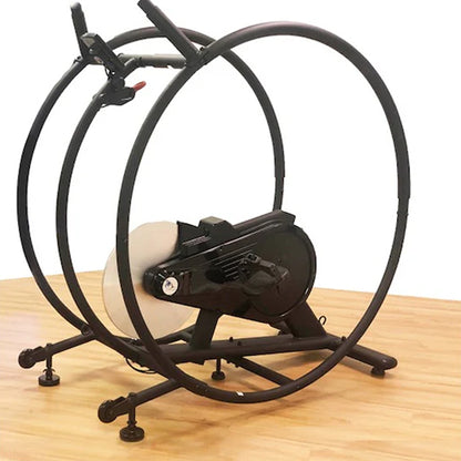 Adult using standing cardio bike Cycle360Trainer in upright posture
